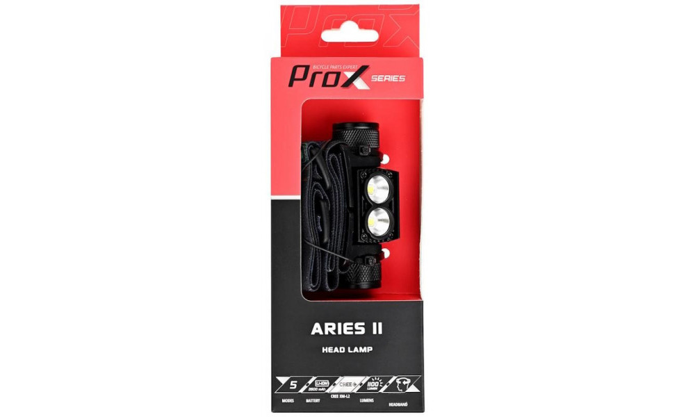 Передняя лампа ProX Aries II 2xCREE XM-L2 1100Lm USB - 3