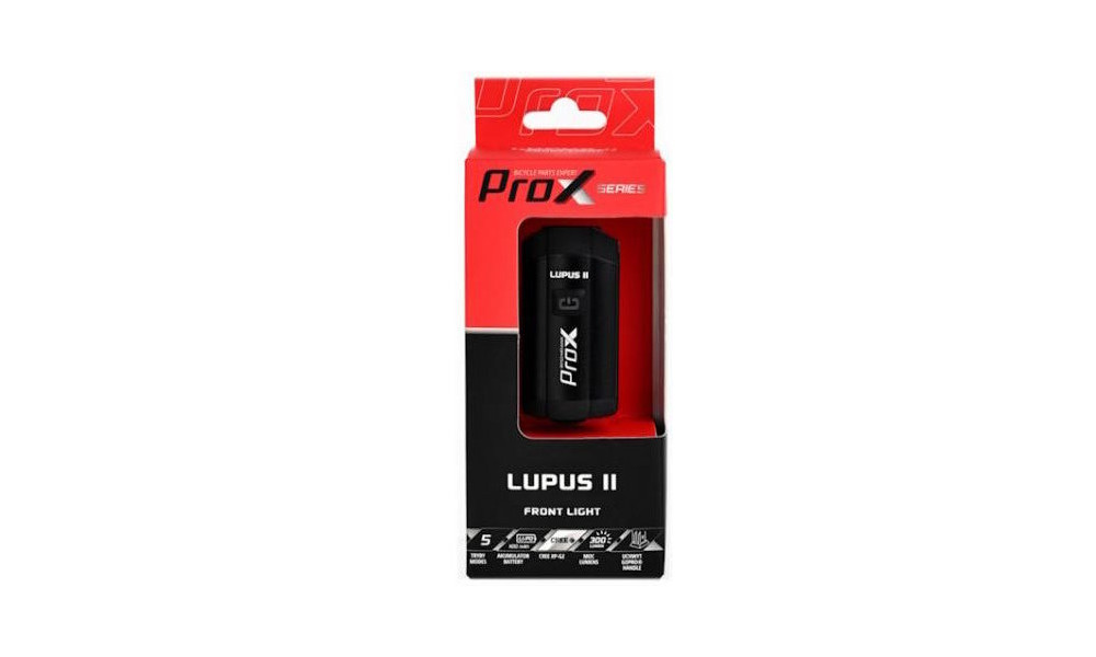 Передняя лампа ProX Lupus II CREE XP-G2 300Lm USB - 3