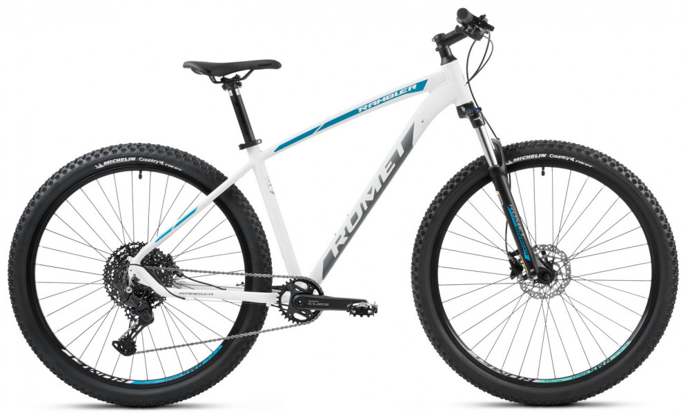 Bicycle Romet Rambler R9.3 CS 2024 white-graphite-turquoise 