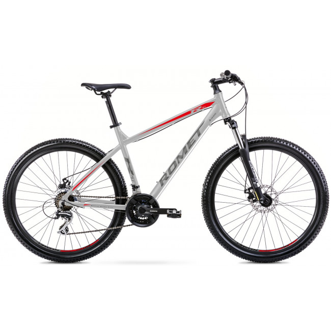 Bicycle Romet Rambler R7.1 27.5" 2023 silver-red-graphite