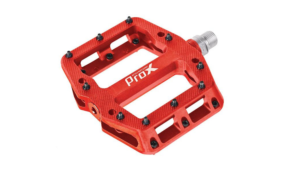 Педали ProX Base Pro 26 plastic Pins axle Cr-Mo red 