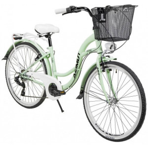 Bicycle AZIMUT Vintage TX-7 28" 2023 with basket mint-white shiny