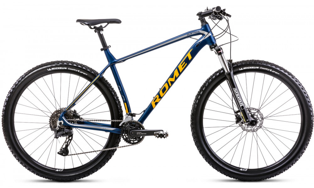 Bicycle Romet Mustang M3 CS 2024 dark blue-yellow - 8