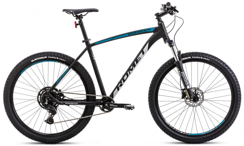 Bicycle Romet Rambler R7.3 CS 2024 black-turquoise-silver - 1