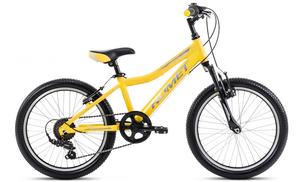 Велосипед Romet Rambler 20 KID 2 2024 yellow-grey 