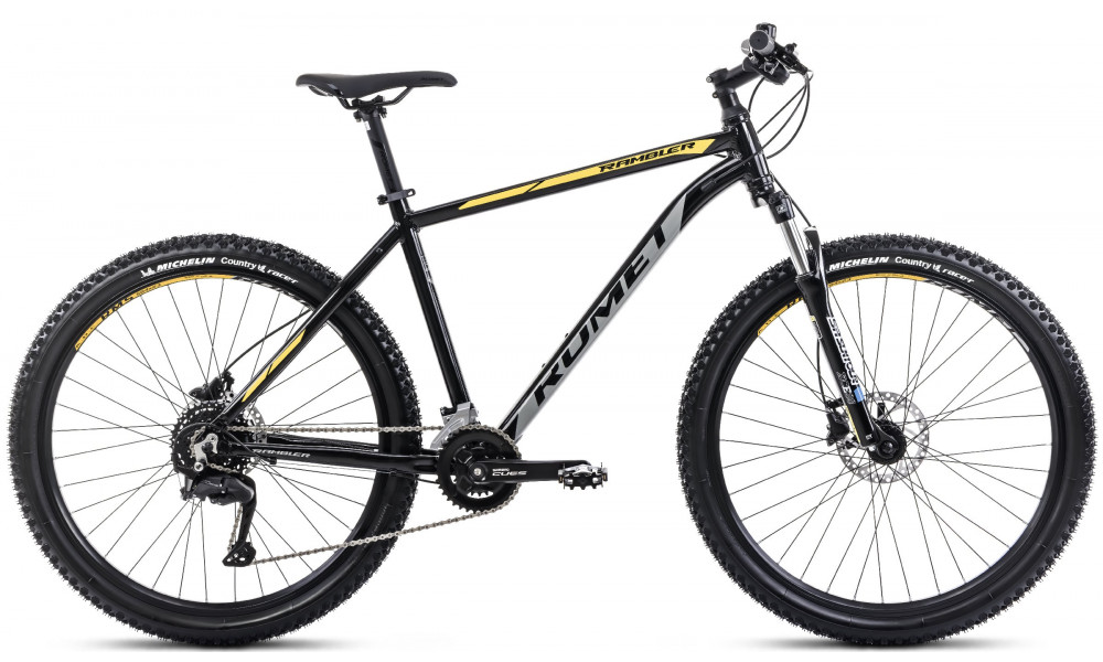 Bicycle Romet Rambler R7.2 CS 2024 black-grey-yellow 