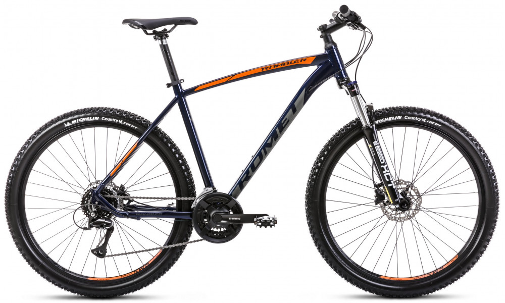 Bicycle Romet Rambler R7.3 2025 dark blue-orange - 1