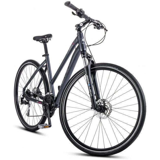 Велосипед Romet Orkan 5 D 2024 graphite-silver-pink