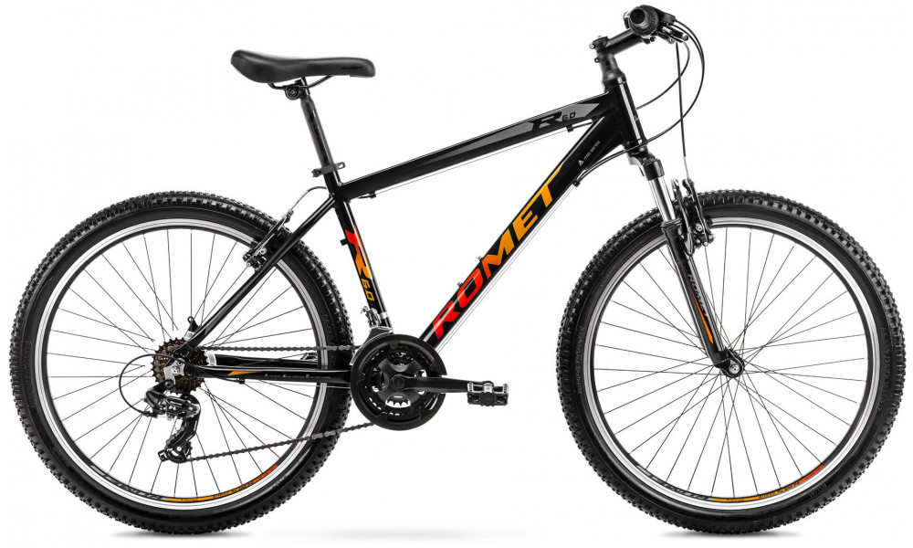 Bicycle Romet Rambler R6.0 2025 black-orange-red 