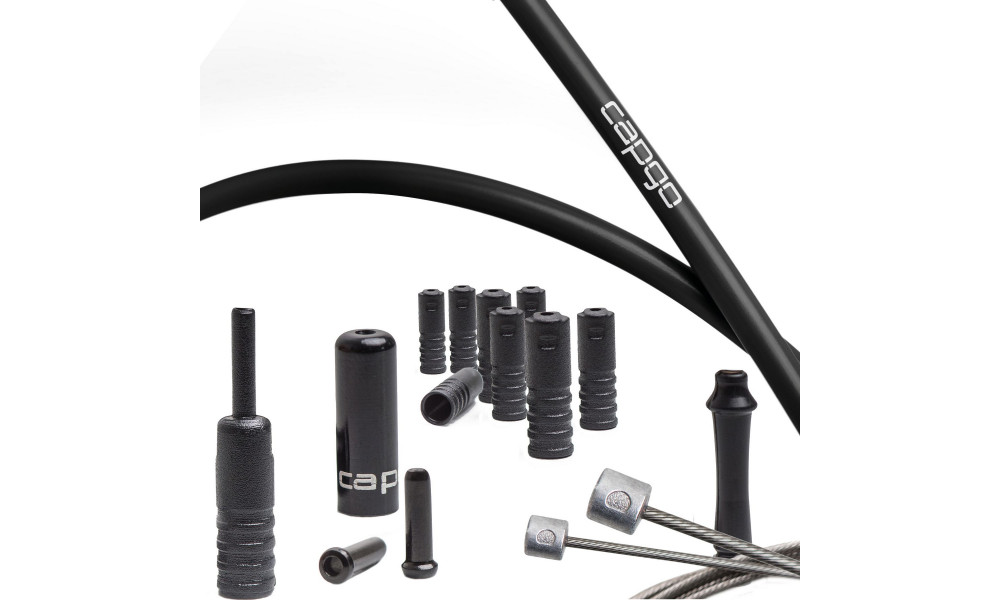 Комплект тросов переключателя Capgo BL slick PTFE "long" for Shimano/Sram MTB & ATB/Road black 