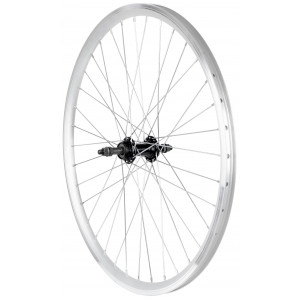 Rear wheel 26" alloy freewheel hub, DoubleWall silver rim