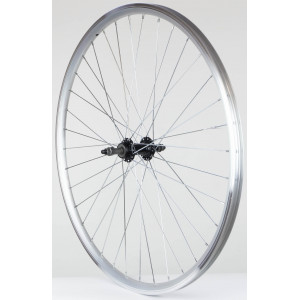 Rear wheel 28" alloy freewheel hub, DoubleWall silver rim
