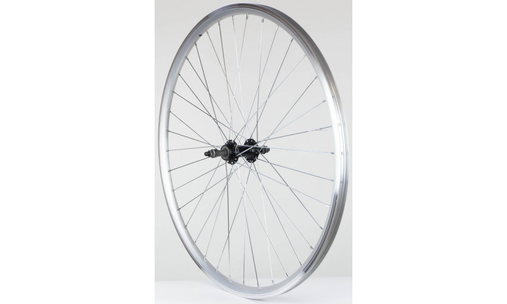 Rear wheel 28" alloy freewheel hub, DoubleWall silver rim 