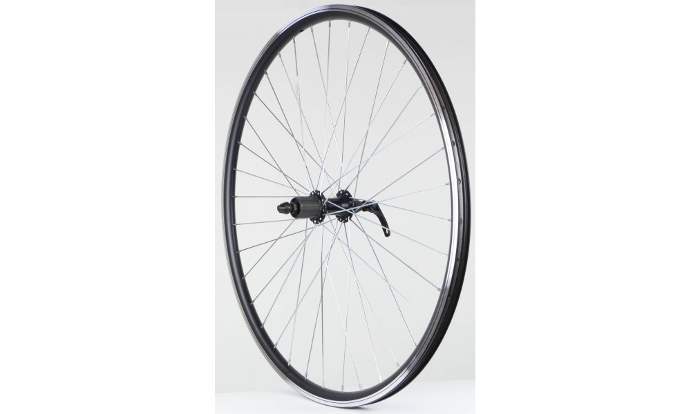 Заднее колесо 28" alloy cassette 8/9 hub QR, DoubleWall black rim 