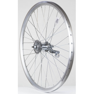 Заднее колесо 24" Velosteel single speed hub, DoubleWall silver rim