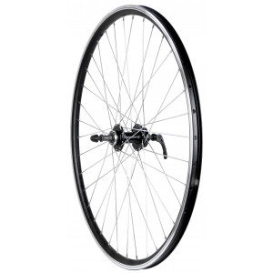 Заднее колесо 28/29" Alu disc QR freewheel hub, machinery bearings DoubleWall black rim