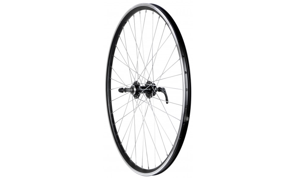 Заднее колесо 28/29" Alu disc QR freewheel hub, machinery bearings DoubleWall black rim 