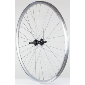 Заднее колесо 28" alloy freewheel hub (machinery bearings), DoubleWall silver rim