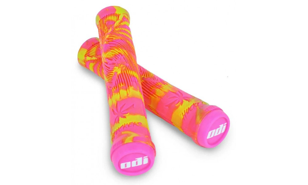 Grips ODI Hucker Signature 160mm no Flange Yellow/Pink Swirl 