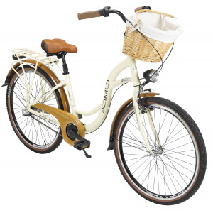 Bicycle AZIMUT Sarema ALU 26" 3-speed 2023 cream semi-matt