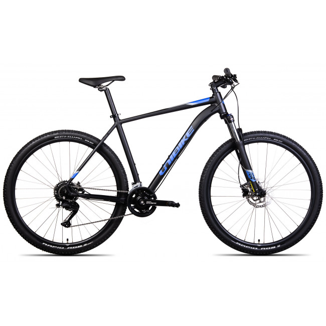 Велосипед Unibike Shadow 29 2024 black-blue-17"