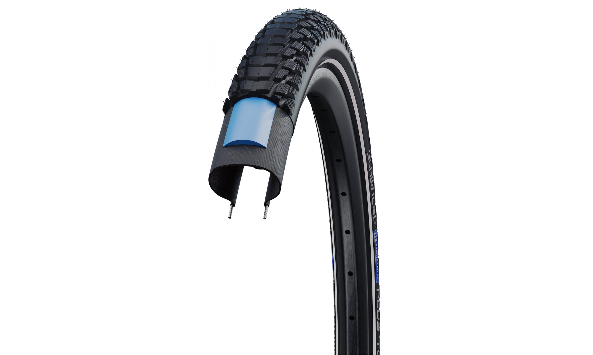 Шина 28" Schwalbe Marathon Plus Tour HS 619, Perf Wired 40-622 / 28x1.50, 700x38C Addix Black-Reflex - 7