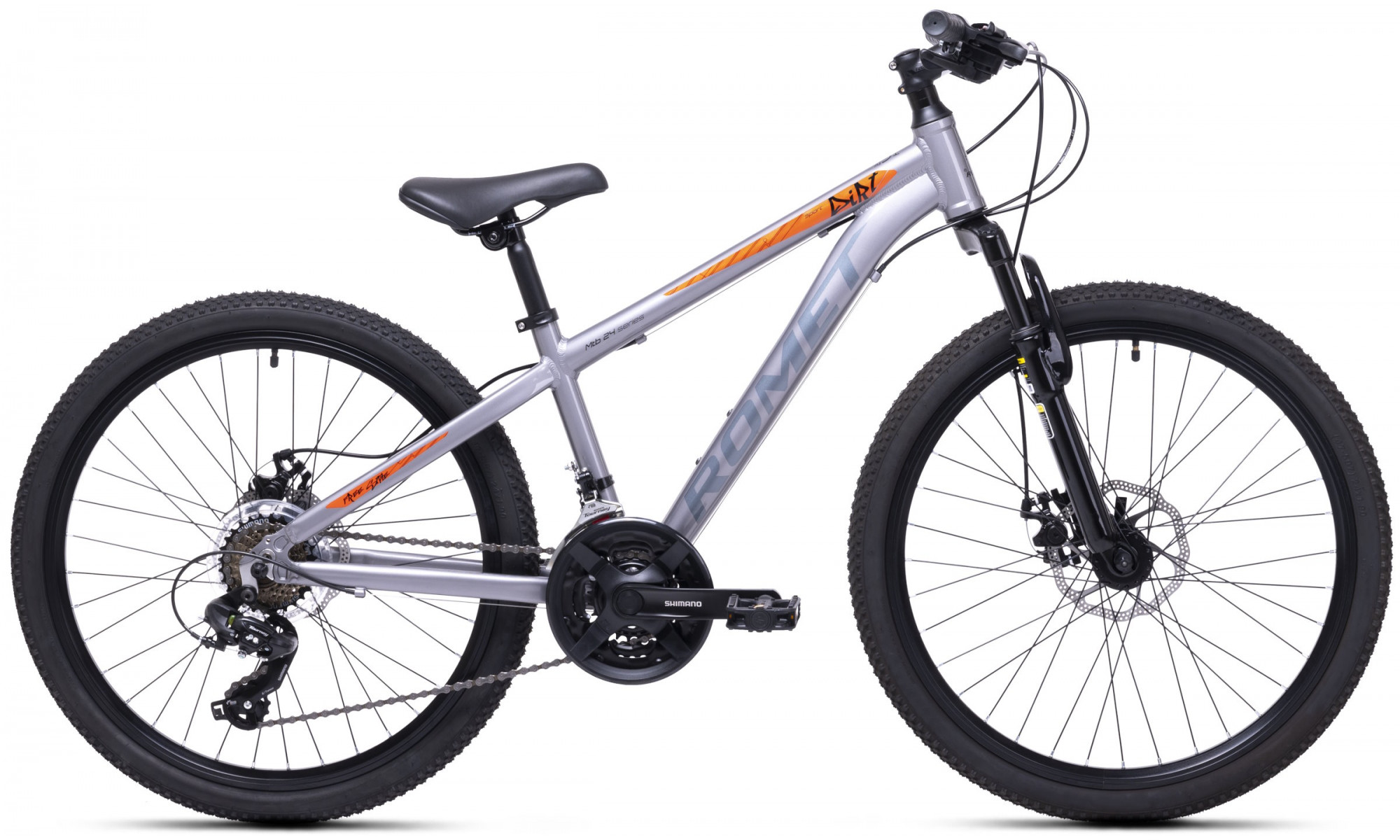 Bicycle Romet Rambler DIRT 24 2024 silver-orange 