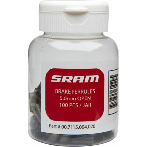 Brake outer casing caps SRAM 5mm alu 100pcs. bottle black