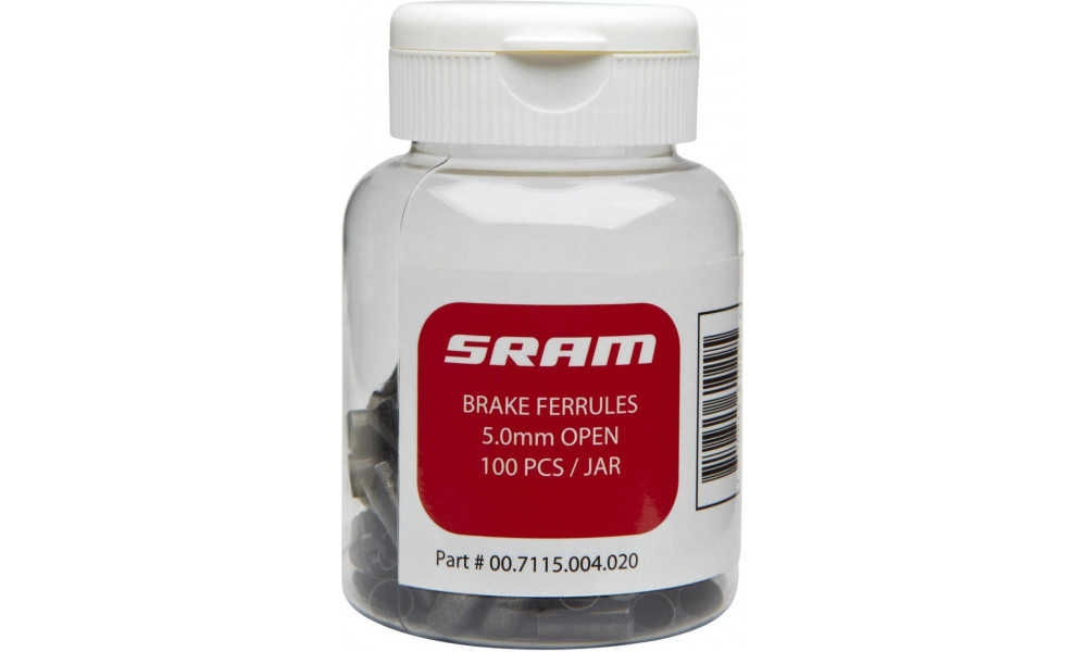 Brake outer casing caps SRAM 5mm alu 100pcs. bottle black 