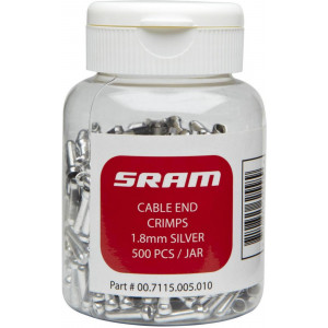 Cable end caps SRAM 1.8mm 500pcs. bottle silver