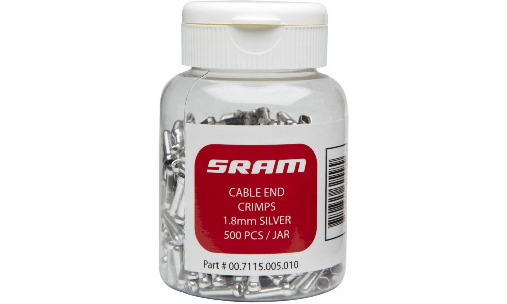 Cable end caps SRAM 1.8mm 500pcs. bottle silver 