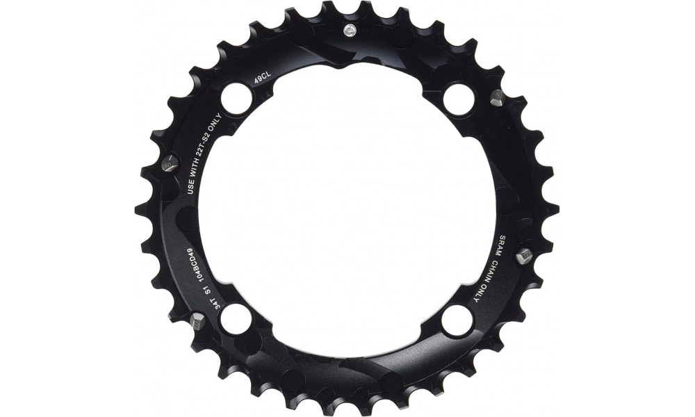 Chainring SRAM MTB GX 104mm alu 2x10-speed 34T black 