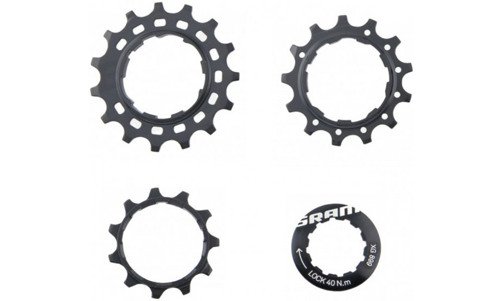 Sprocket set SRAM for XG-899 11T-13T-15T with lockring 