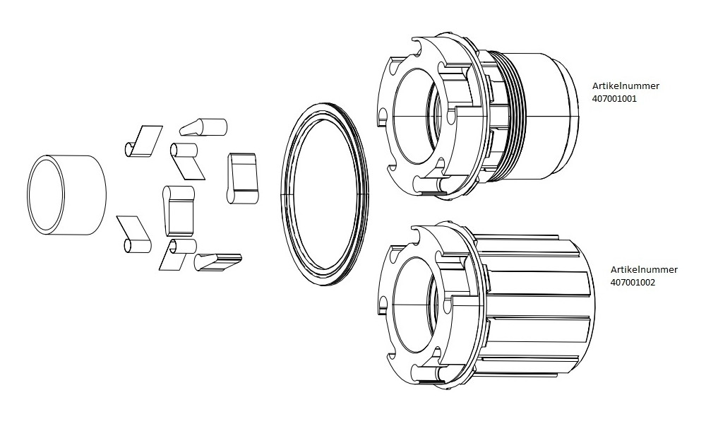 Freehub body SRAM for 900 XDR 11/12-speed 