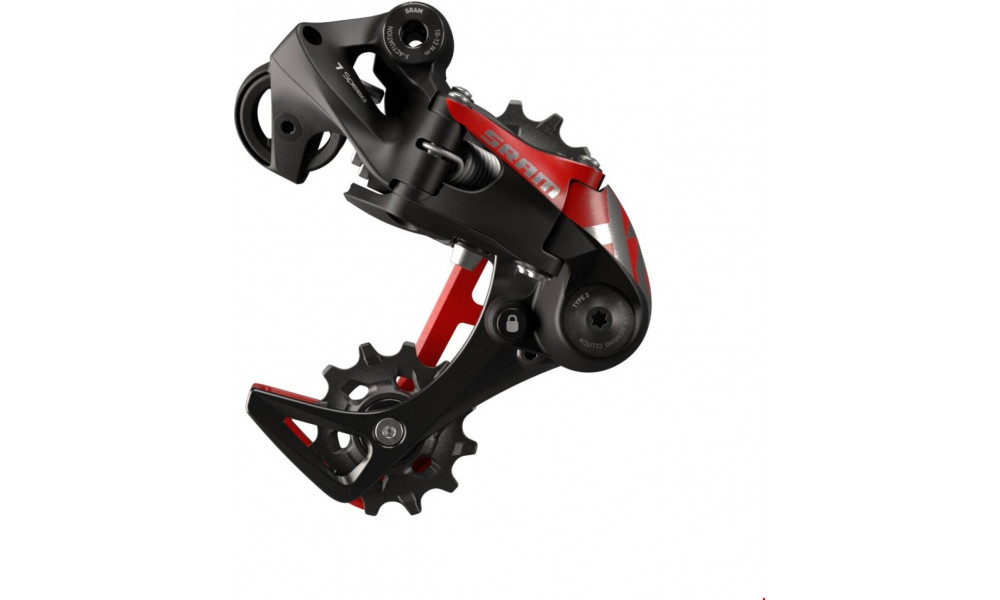 Ēąäķčé ļåšåźėž÷ąņåėü ńźīšīńņåé SRAM X01 DH medium cage 7-speed red 