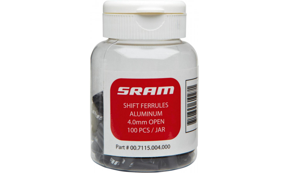 Shifter outer casing caps SRAM 4mm short nose black bottle (100 pcs.) 