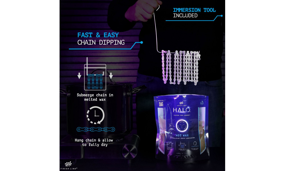 Hot melt chain wax Finish Line HALO Hot Wax 600g - 6