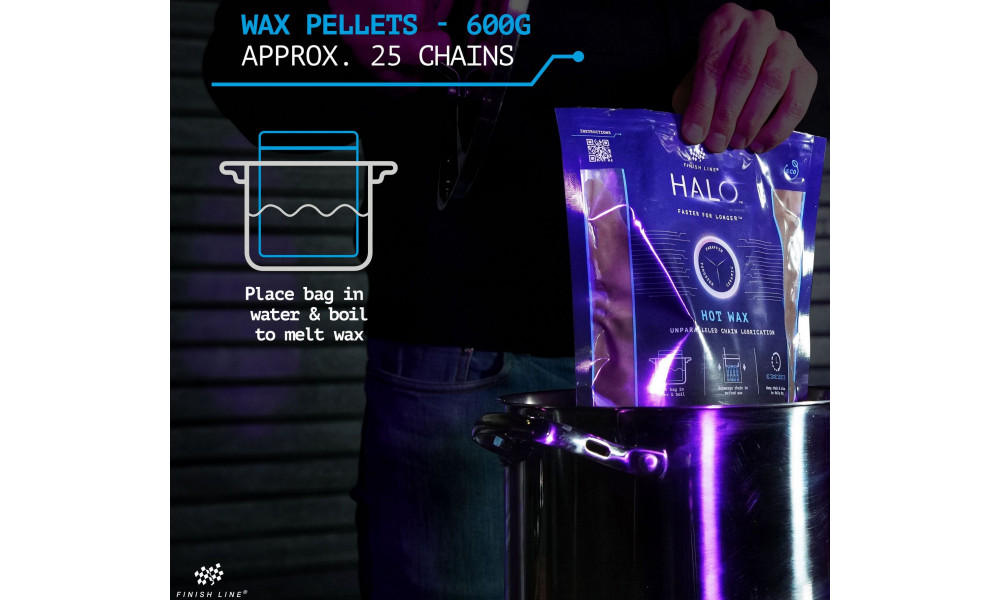 Hot melt chain wax Finish Line HALO Hot Wax 600g - 7