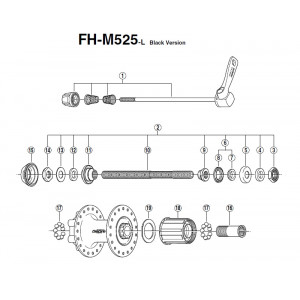 Задняя втулка Shimano DEORE FH-M525 Disc 6-bolt 9/10-speed