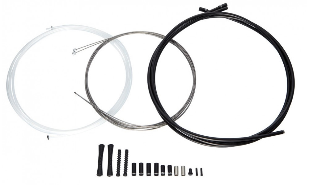 Shifting and brake cable kit with housing SRAM Pro Road and MTB slick stainless white 