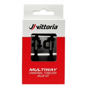 Бескамерный Вентиль Vittoria Multiway alloy black 60mm 2шт.