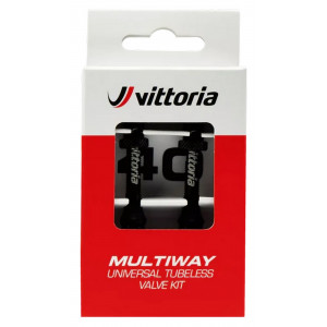 Бескамерный Вентиль Vittoria Multiway alloy black 80mm 2шт.