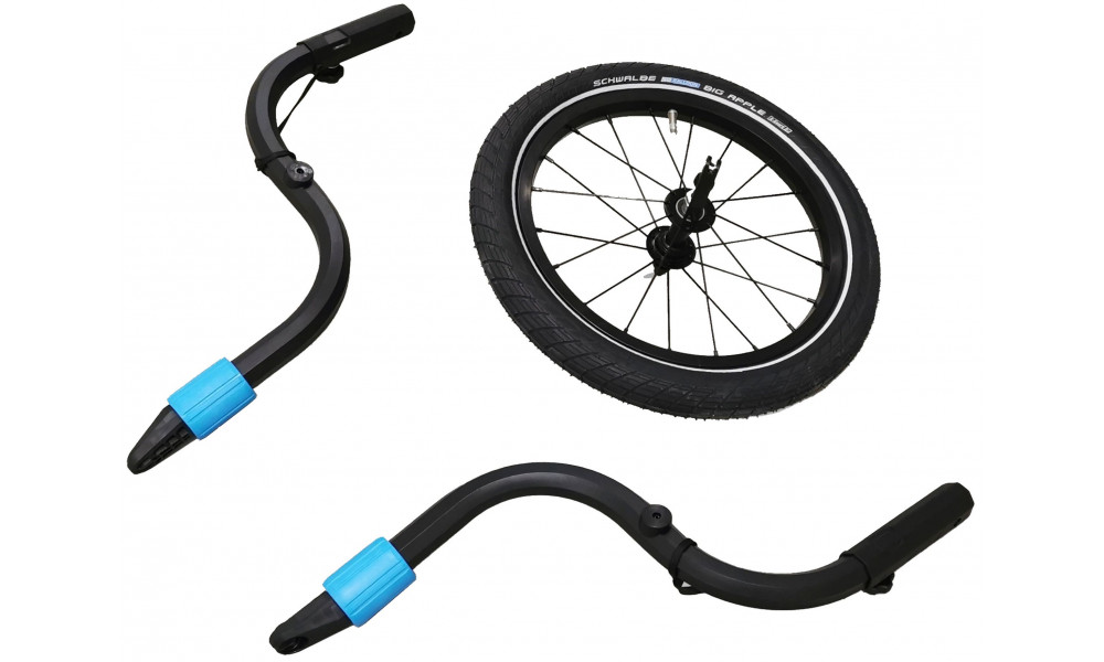 Support wheel kit Cube Jogger for Kids Trailer Double CMPT black - 1
