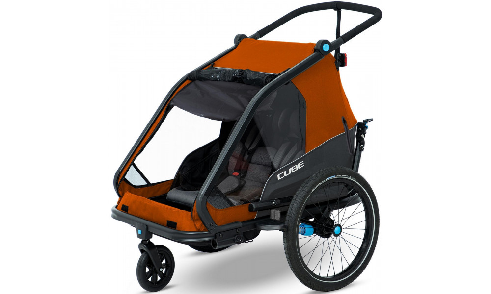 Bicycle trailer Cube Kids Double CMPT X Actionteam grey'n'orange - 1