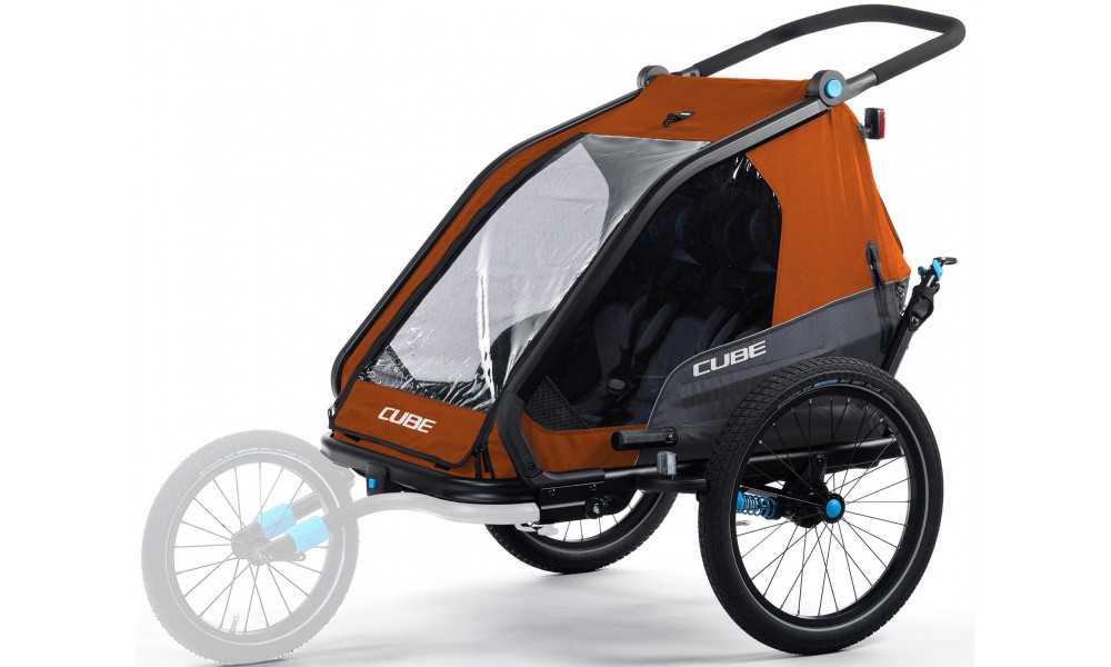 Bicycle trailer Cube Kids Double CMPT X Actionteam grey'n'orange - 2