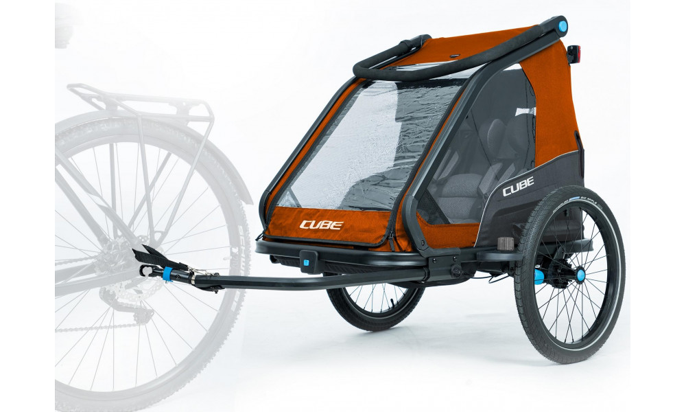 Прицеп Cube Kids Double CMPT X Actionteam grey'n'orange - 3