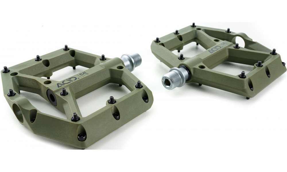 Педали ACID Flat C1-IB plastic olive green - 1