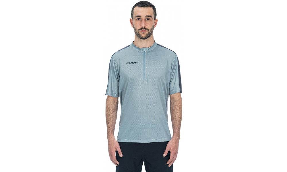 Jersey Cube MTB CMPT S/S Half Zip grey - 5