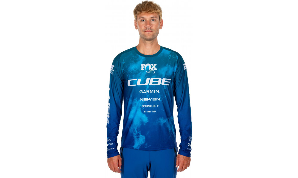 Jersey Cube X Actionteam MTB L/S blue'n'green - 6