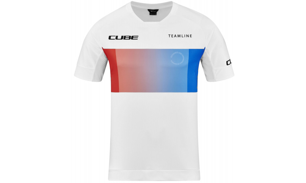 Jersey Cube Round S/S MTB white'n'blue'n'red - 1
